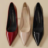 Breakj Summer New Red High-Heeled Women's Large Fashion Single Shoes Pointed Shallow Banquet Women's