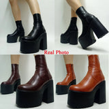 Women Ankle Boots 2023 Winter Brand Design Great Quality Gothic Style Comfy Cool Street Women Shoes Boots Big Size