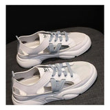 2023 New Summer White Women's Shoes All-Match Celebrity Leisure Pump Sports Sandals Summer Flat Hollow Out Sports