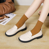 Jane Shoes Women 2024 Spring And Autumn New British Wind A Foot Pedal Small Leather Shoes Women With Retro Single Shoes