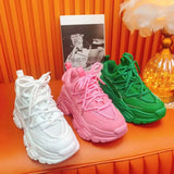 High Quality PU Platform Shoes New Women Casual Shoes Breathable Outdoor Thick Sole Chunky Sneakers Zapatillas