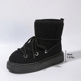 Breakj Thick-Bottom Cross-Tied Snow Boots 2025 Autumn And Winter New Thick Mid-Bodi But Knee-Warm Women's