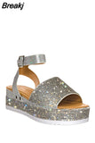 Fashion Rhinestone Wedge Sandals Ladies Summer 2023 High Heels Platform Shoes Women's Platform Sandals Zapatos Mujer