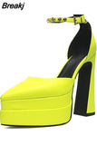 Dropship 2023 Spring Summer Platform High Heeled Women Pumps With Crystal Elegant Office Lady Sexy Woman Shoes