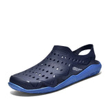 Men PVC Sandals Slippers Summer Hollow Out Breathable Casual Water Shoe Outdoor Lightweight Beach Sandals Non-Slip