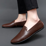 men shoes slip on England Breathable Men's genuine Leather Loafers Comfortable Shoes For Men Lightweight Slip-on Men