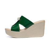 2019 New Summer Genuine Leather Platform Wedges Sandals Women Fashion High Heels Female Summer Shoes Size
