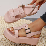 Summer New Thick Bottom Sandals Women Large size 36-43 Flat Platform Height Increasing Sandalias Woman Roman Sandals