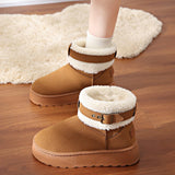 Breakj New Winter Snow Boots Women Thick And Velvet Thick Fashion Warm Leisure Cotton