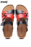 New Summer Men Cork Slipper Beach Shoe Casual PU Leather Male Outdoor
