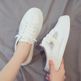 Head Lace-up Net Fabric Casual Slippers 2024 Summer Smiling Face Thick White Shoes Street Shoot Trend Net Women's