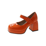 Temperament Thick With Retro Single Shoes Female 2023 Autumn New Bright Light Shallow Mouth Student Mary Jane Small Leather Shoes