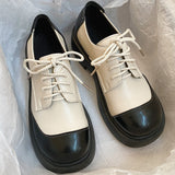 Shoes Ladies Oxfords Women's Clogs Platform Modis British Style Female Footwear Soft 2024 Leather Creepers Cute Cross