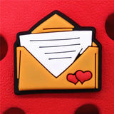 1 pcs Pink Girl Shoe Charms Rose Love Letter Pull Hook Ring Shoes Accessories Decoration Fit Croc Jibz Kids