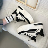 Autumn / Winter New Shoes Women's Niche Design Round Head Single Shoes With Color Thick Sole Increased Casual Sports Board