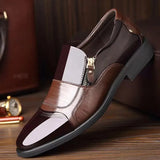 Shoes Factory 7529 Embroidered Leather Shoes Men's Business Leather Shoes Pointed Kit Zip Men's