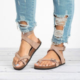 Women Fashion Gladiator Cork Sandals New Casual Beach Non-slip Buckle Strap Sandalias