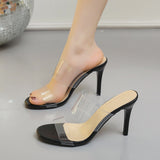 Word With Transparent High-Heeled Sandals Woman 2025 New Large-Size Summer Nude Fine And Fairy Cool