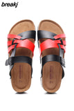 New Summer Men Cork Slipper Beach Shoe Casual PU Leather Male Outdoor