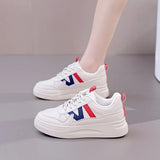Breakj Small White Shoes Women's New Color Thick-Soled Front Lace-Pandeed Shoes For Women's Shoes In The Autumn And Winter