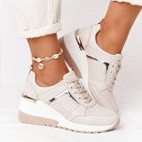 Spring Autumn Women Casual Walking Shoes Height Increasing Sport Wedge Shoes Air Cushion Comfortable Sneakers Zapatos De