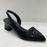 Pointed Toe Vintage Sandals Ladies Square Med Heels Women's Slip On PU Leather Shoes Female Summer Party Pumps Plus
