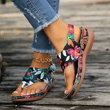 Breakj Word Sandals Women 2025 New National Style Embroidery Flowers After Stumbling Slopes And Sandals