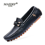 Loafers Men's Handmade Leather Shoes Casual Lazy Flat Driving Shoes High Quality Moccasin Boat Shoes Large Size