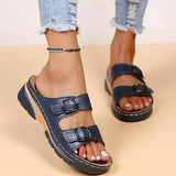 Style Buckle Wedges Slippers for Women Summer 2023 Open Toe Platform Sandals Woman Beach Non Slip Female Flip Flops