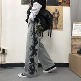 2020 Harajuku Flame Print Pants Women High Waist Straight Casual Hipster Trousers Pant For Men Women Fashion