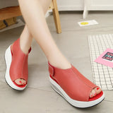 5 Styles Summer Women Sandals Platform Wedges Sandals Leather Swing Peep Toe Casual Shoes Women Walk Shoes Flats Size