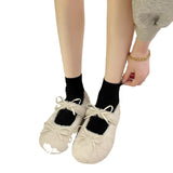 Knot Lamb Wool Wool Shoes Women Wear 2023 Winter New Flat Shallow Mouth Bean Shoes And Wool Cotton Floating