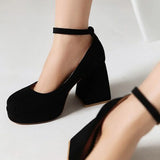 Chunky Heels Mary Janes For Women Pumps 2023 Spring Summer Leisure Comfy Women Office Lady Shoes big size