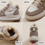 Breakj Boots Women's 2024 New Winter Versatile Add Velvet Thick Warm Martin Boots Short Leg Cotton Shoes Leisure