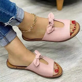 Women Sandals Shoes Open Toe Vintage Summer Beach Shoes Women Casual Slipper Women Cute Butterfly-Knot Zapatillas