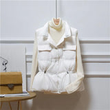Ultra Light Down Vest Jacket Women Loose Short Vest Windproof Lightweight Warm Waistcoat White Duck Down Coat