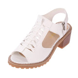 Women's Summer Flat Bottom Waterproof Table Beef Bottom Women's Sandals Fish Mouth Side Zipper Retro Women's