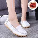 Breakj And Summer Cowhed Mother Shoes In The Elderly Flat Heel Single Shoes Nurse Small White Bean Shoes Size