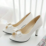 Female Stiletto High Heel Shoes Woman Pumps Sexy Open Toe Fish Mouth Shoes Woman Bowknot Party Sandals Ladies Summer
