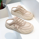 Breakj 2024 New Foot Pedal Sandals Women Wear Ins Tide Thick Platform Sandals Retro Casual Beach