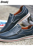 Men Leather Boat Shoes Casual Flats Moccasins Homme Driving Loafers Shoes Slip on Breathable Moccasins Hand Sewing Men