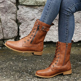 Breakj And Winter New Large Size 43 Flat Bottom Martin Boots Women's High-Tipper Zip Women Belt Buckle