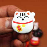 Sale 1pcs Shoe Charms Cute Cat Shoe Accessories Buckle Garden Shoes Decorations Fit Croc JIBZ Kid's X-mas Free