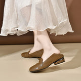 2024, Simple Temperament Low Heel Round Head Flat Shoes Women's Work Shoes Soft Skin Shallow Mouth Small Single Shoes Women's Four Seasons