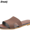 Women's Slippers High Quality Outdoor Fashion Flat Casual Sandals Classic Designer Leather Beach Slippers Women's Plus