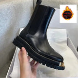Women's Ankle Boots Platform PU Leather Lace-up Female Footwear Thick Bottom Motorcycle Boots Casual Ladies Shoes Fashion