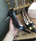 Women Party Bridal Wedding Shoes Luxury Pumps Metal Plate Glitter High Heels Ladies Stiletto Dress Pointed Toe Bombas