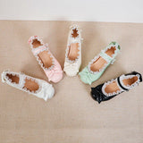 Lace Edge Lolita Shoes Women High Heels Non-Slip Straps Bow Cute Girls Princess Party Pumps Japan Students Cosplay Plus