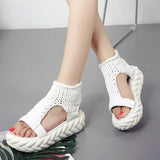 Women's New Korean Version Of Xia Student Shoes With Polyamine Liposmide Soft-Bottomed Knitted Wool Women's