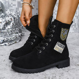 Breakj And Winter New Large Size Lady Round Head Fashion Martin Boots Front Tart T-Gong Help Face Personality